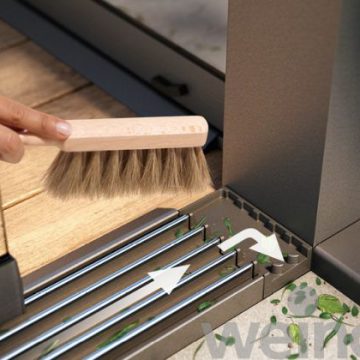 Glazen schuifwand Weinor W17 easy railsysteem makkelijk schoonmaken